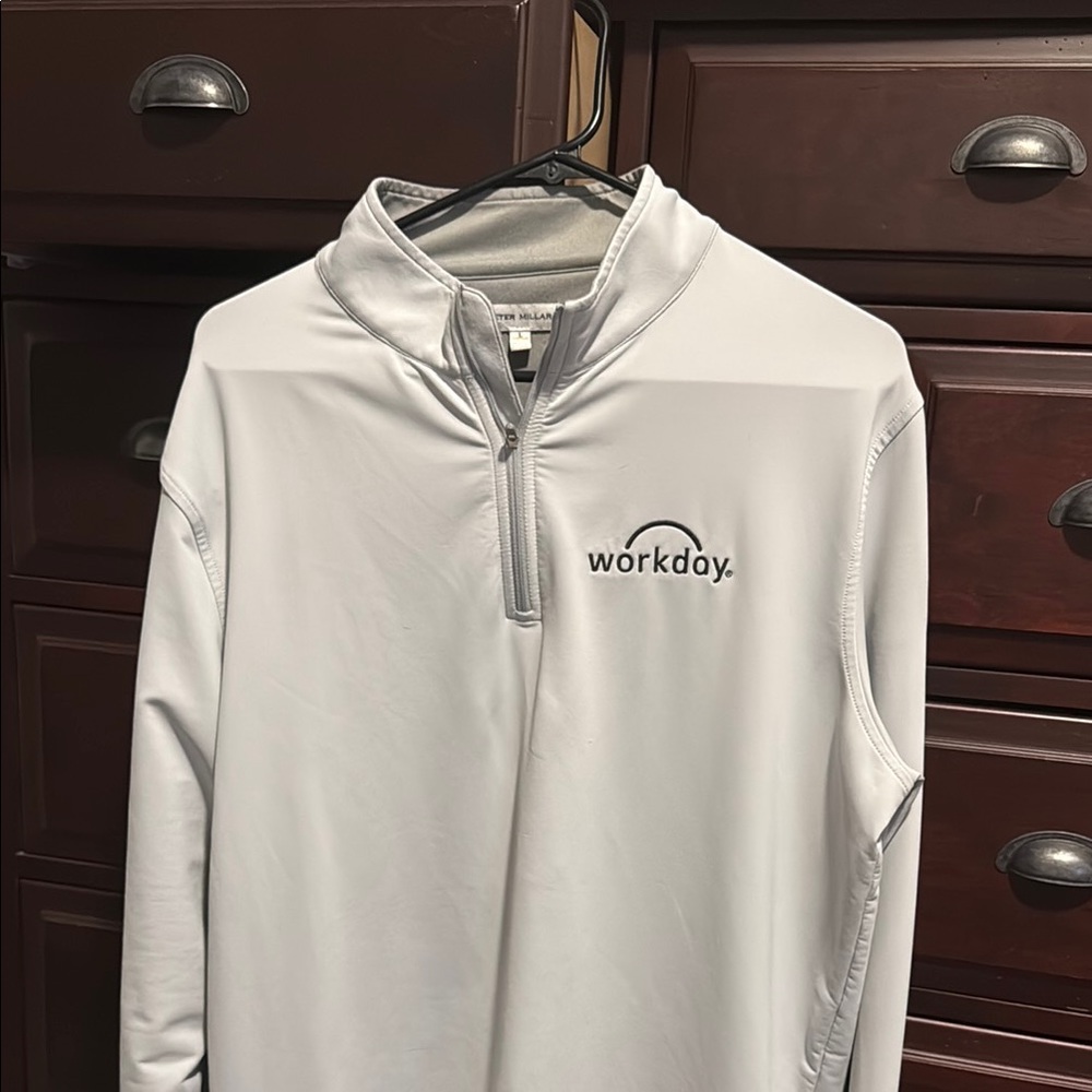 Peter Millar Workday Chicago Gray Quarter-Zip Pullover
